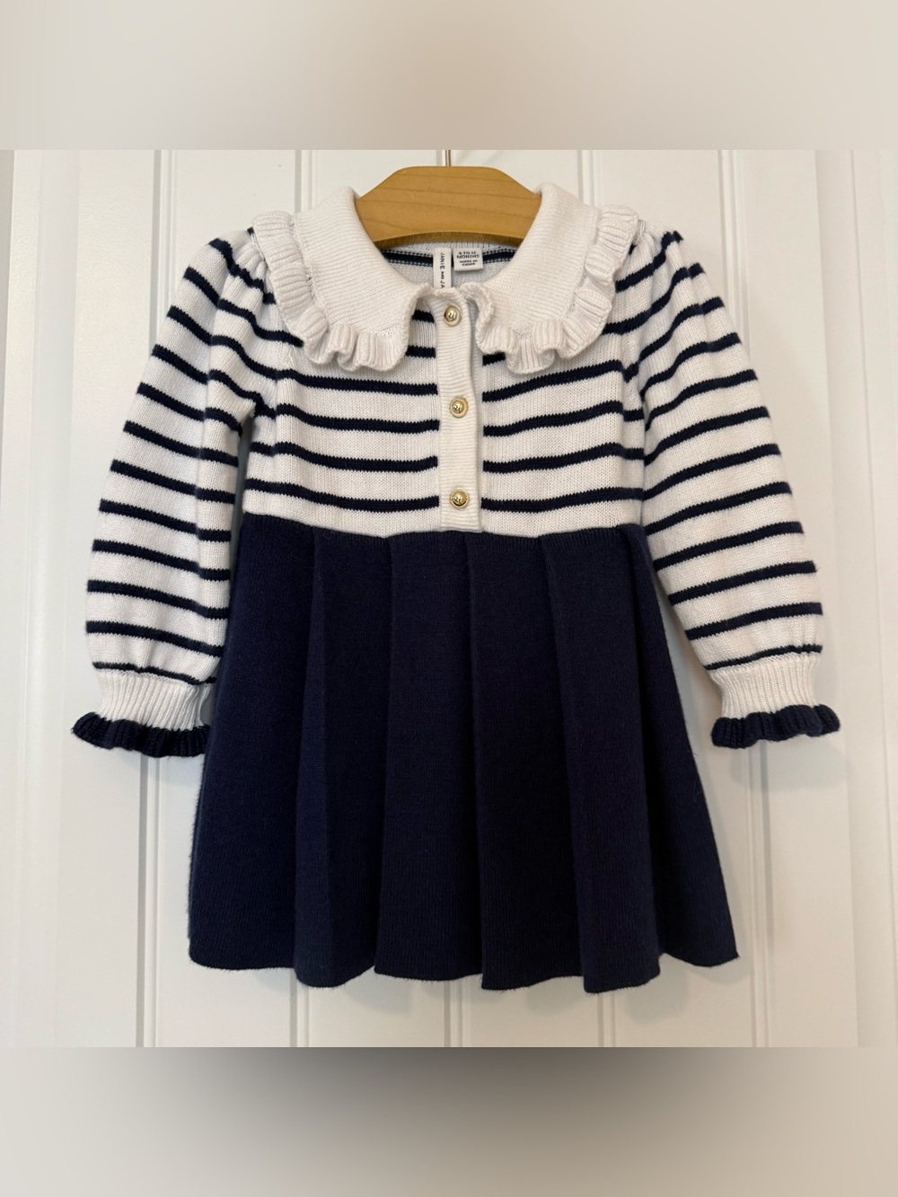 Janie and Jack Baby Girl Sweater Dress
6-12 Months | Navy & Ivory